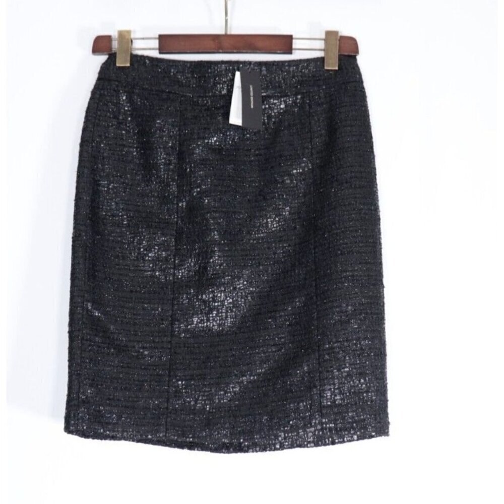 L'Wren Scott Banana Republic Women Size US4 Black Crackle Tweed Pencil Skirt NWT